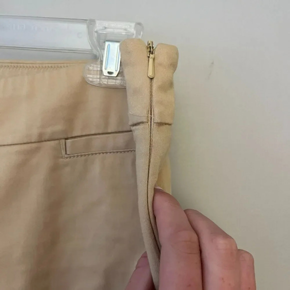 Lilly Pulitzer Womens Beige Palm Beach Fit Pants 4 Straight Side Zip Flat Front - Picture 5 of 12